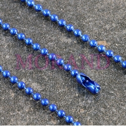 Łańcuszek kulkowy perełkowy reklamowy niebieski 102 mm 2,4 mm 1 szt