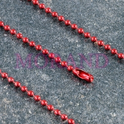 Łańcuszek kulkowy perełkowy reklamowy czerwony 102 mm 2,4 mm 1 szt