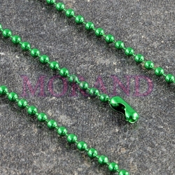 Łańcuszek kulkowy perełkowy reklamowy zielony 150 mm 2,4 mm 1 szt