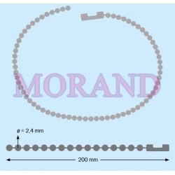 Łańcuszek kulkowy perełkowy reklamowy mosiężny 200 mm 2,4 mm 1 szt