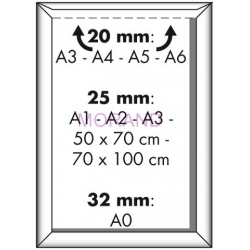 Ramka gablota alumin zamykana zatrzask A5 d120a5