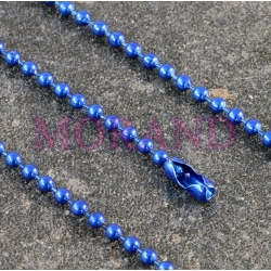 Łańcuszek kulkowy perełkowy reklamowy niebieski 150 mm 2,4 mm 1 szt